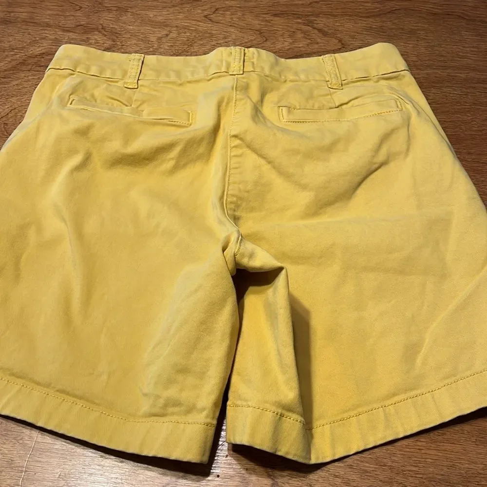 J. Crew Yellow Bermuda Shorts Casual Cotton Blend